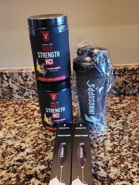 INNOSUPPS Max Strength HCl, Blender Bottle And 2 Frothers.